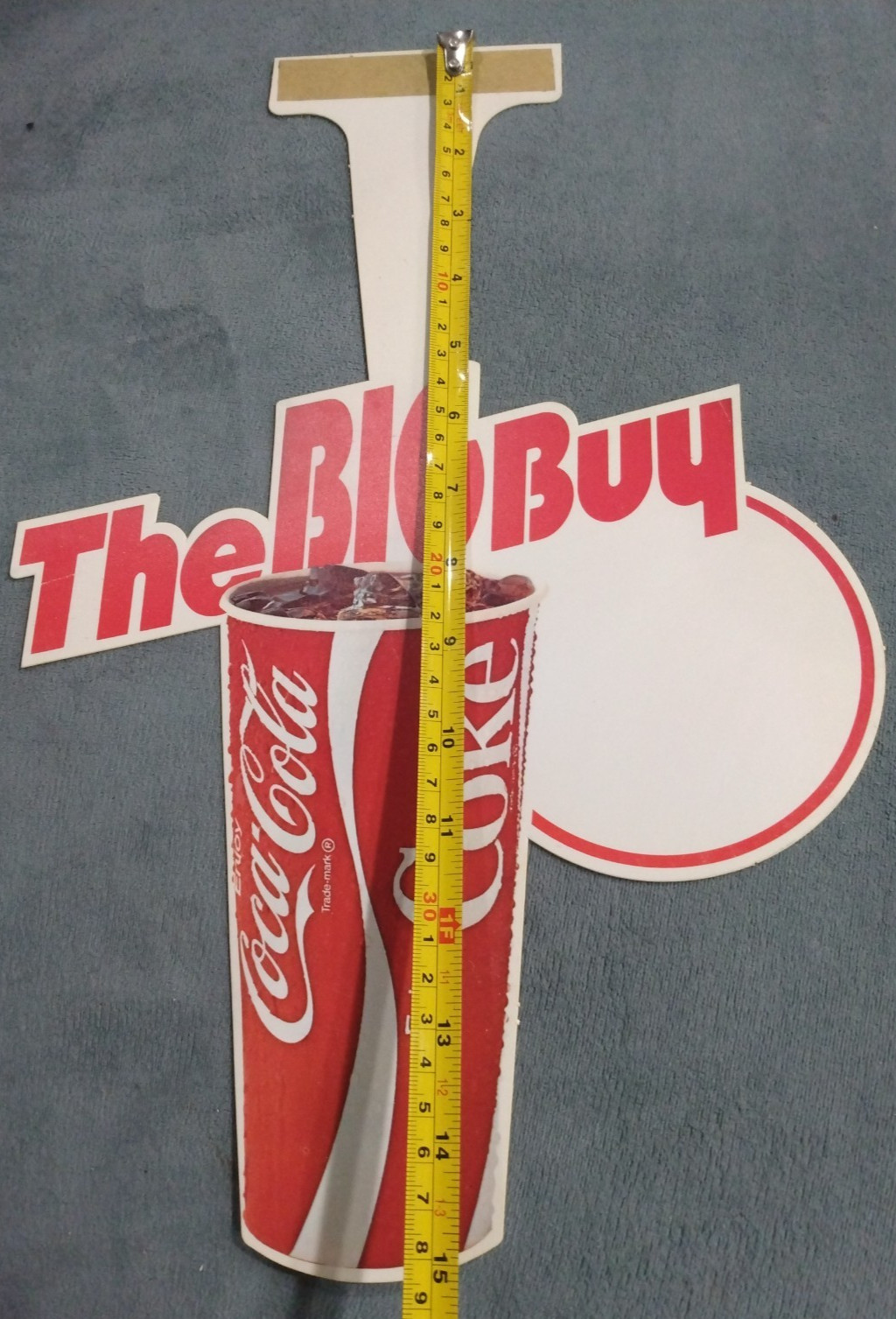 Unused plastic Coca Cola The Big Buy Dangler 24 oz. cup display