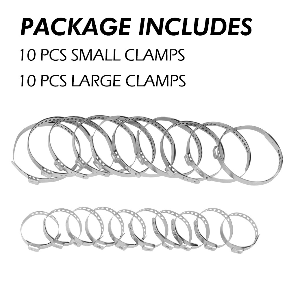 Adjustable Set20 Small & Large Kit Axle CV Joint Boot Crimp Clamps Universal ED