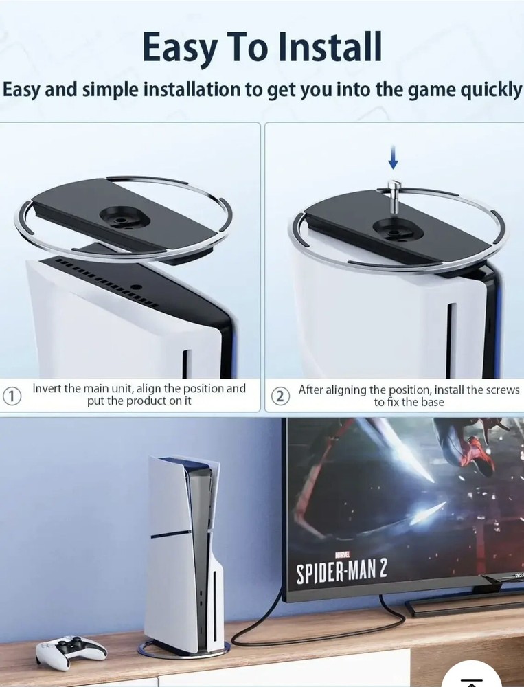 Red Pink PS5 Slim Vertical Stand & A Black Cooling Bracket