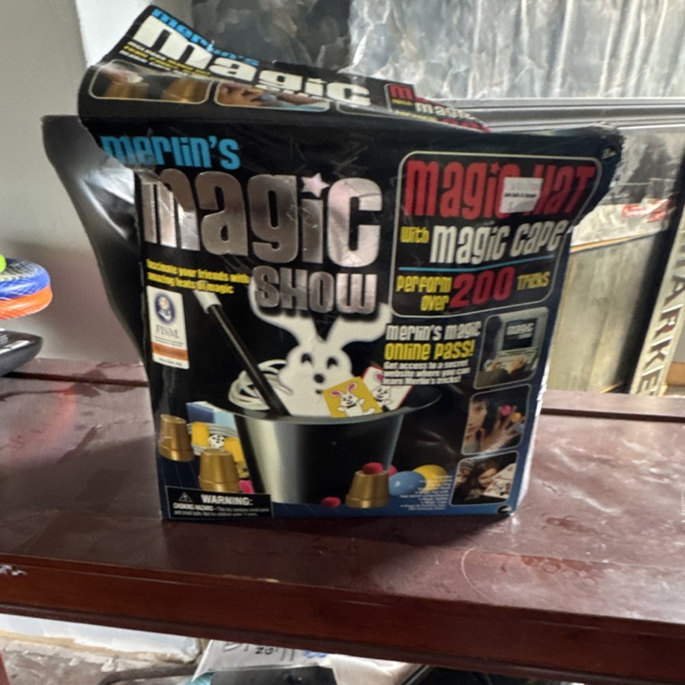 Merlin's Magic Show Magic Hat & Cape Set 200 Tricks Kit with Props & Instructio…