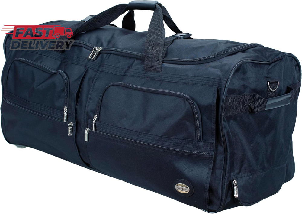 Rockland Rolling Duffel Bag, Black, 22"