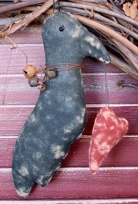 PRIMITIVE CROW VALENTINE EVERYDAY PATTERN MAILED QUICK AND EASY PERFECTLY PRIM
