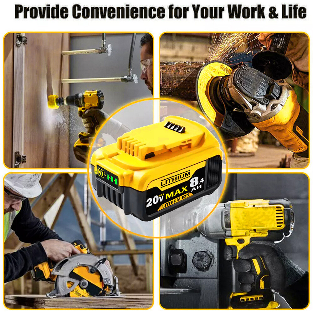 2Pack 8.0AH Lithium Ion Battery For DeWalt DCB206-2 20V 20 Volt Max XR DCB205-2