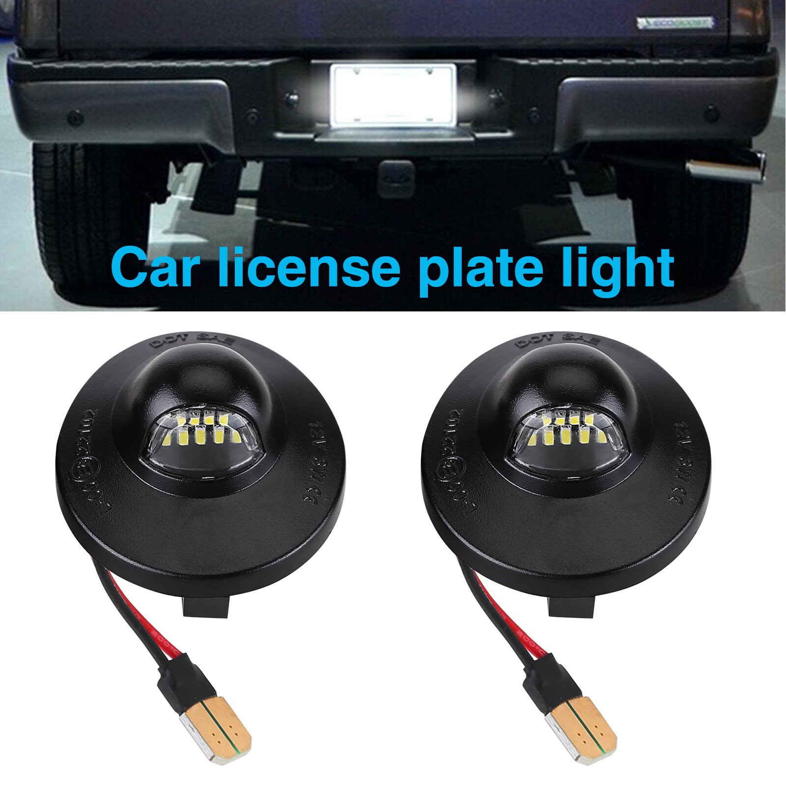 2X LED License Plate Light Rear Bumper Tag Assembly Lamp For Ford F150 F250 F350