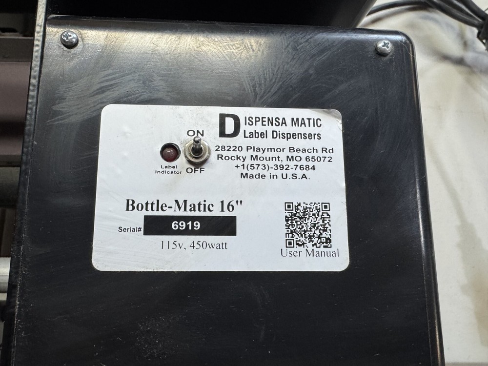 Bottle-Matic 16” Label Dispenser Applicator