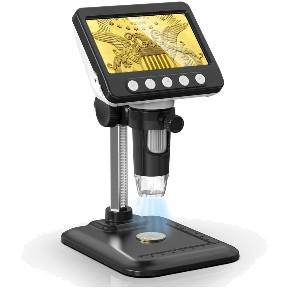 Rechargeable Coin Microscope with Adjustable LED
