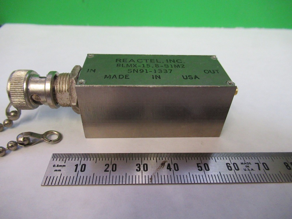REACTEL RF MICROWAVE FILTER 8LMX-15.8-M1M2 FREQUENCY CONTRO AS PICTURED S1-B-01