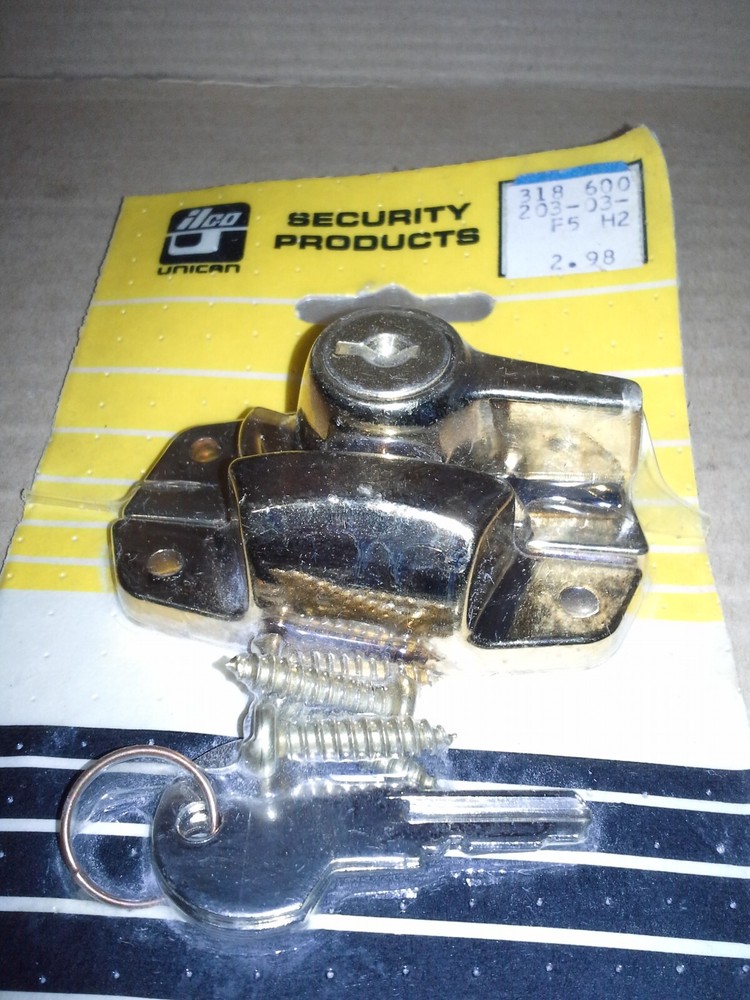 ilco Unican Security Products Brass Security Window Lock. NOS