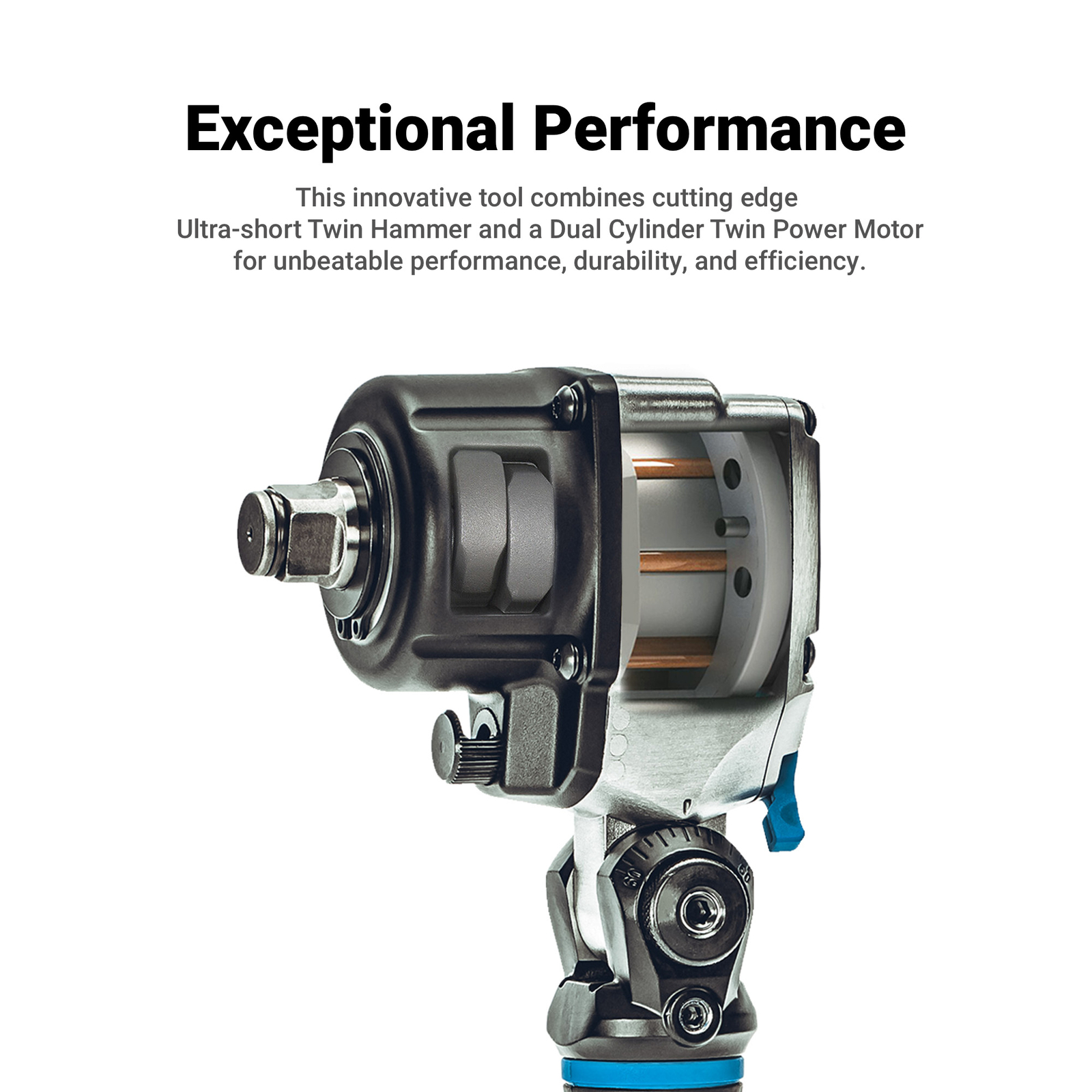 Capri Tools 3/4 in. Flex-Head Air Angle Impact Wrench, 738 ft. lbs.