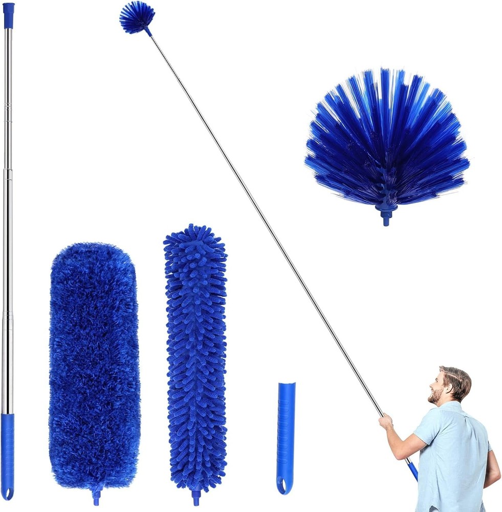 Adjustable Microfiber Duster Set for Cobweb and Ceiling Fan Cleaning - 5 Count