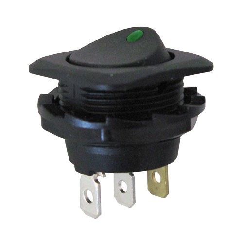 Round Toggle Switch w/ Square Bezel 12V Threaded Nut Mount Lighted Rocker Switch