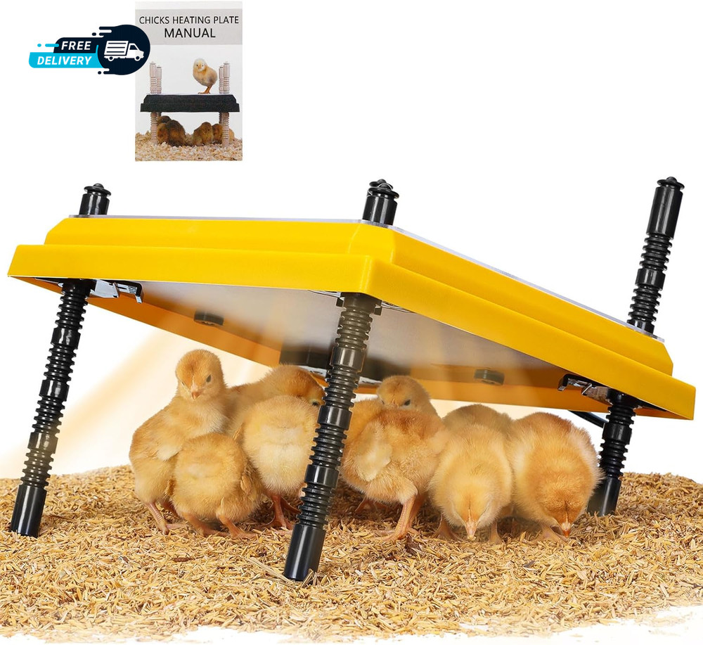 Brooder Heating Plate for Chicks Adjustable: with Bonus 12X12 Warmer