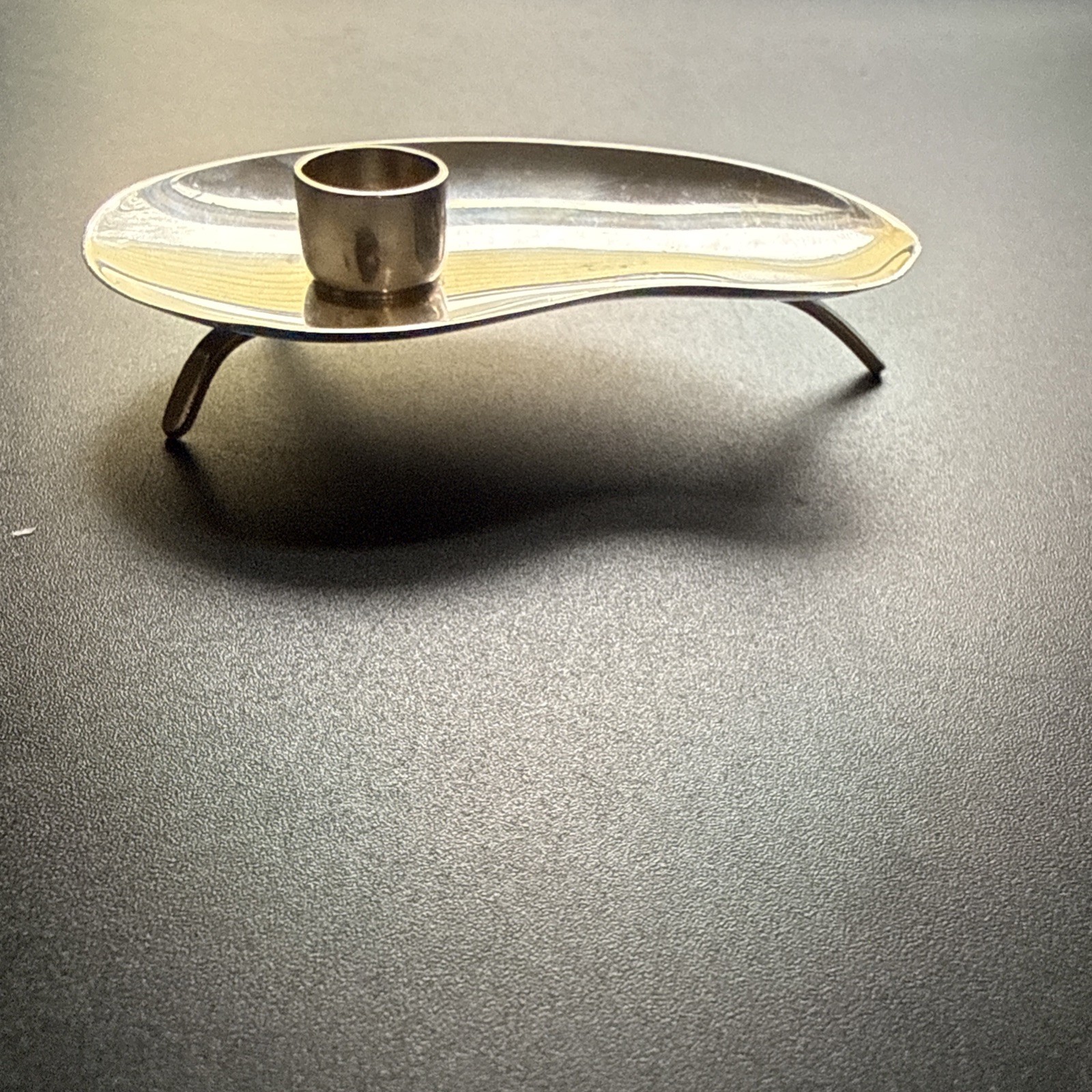 Mid Century Modern Sterling Silver Denmark Hugo Grun Candlestick Holders Pair