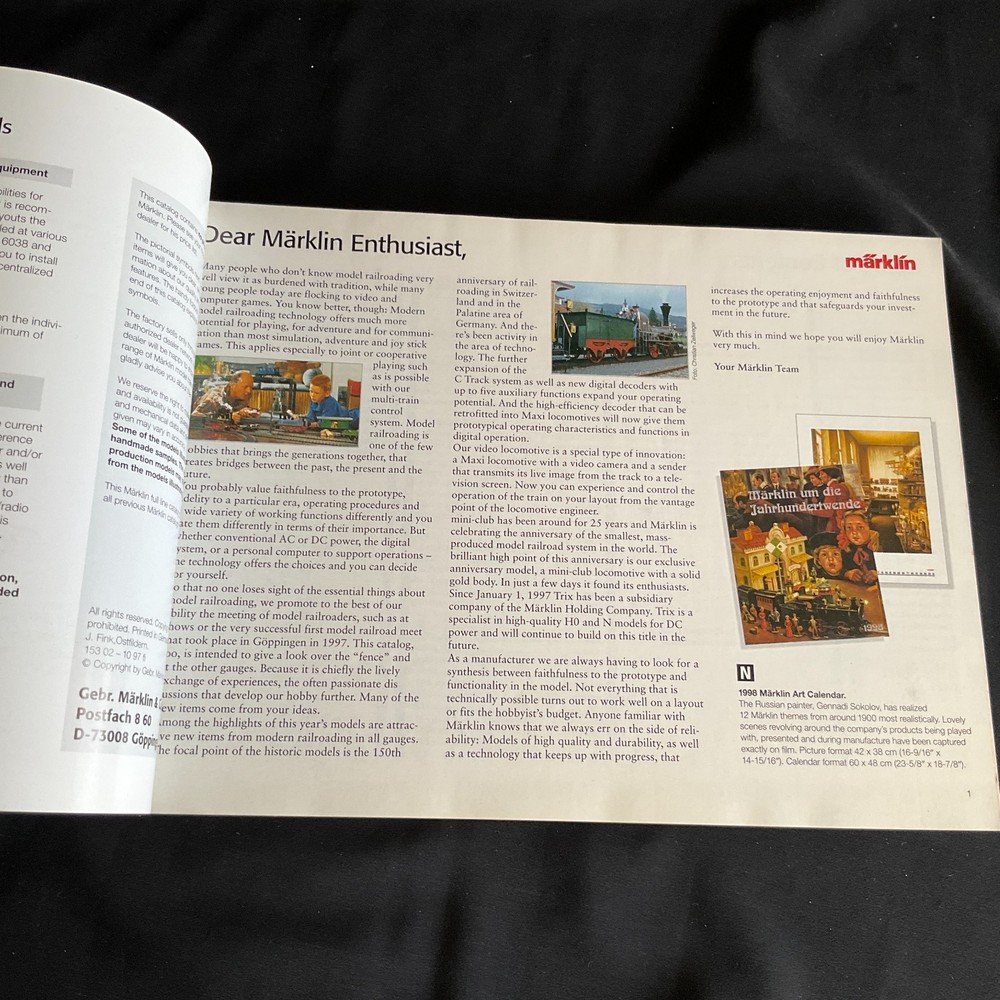 1997/98 E Complete Program MARKLIN HO TRAIN CATALOG & PRICE GUIDE - Good Cond.