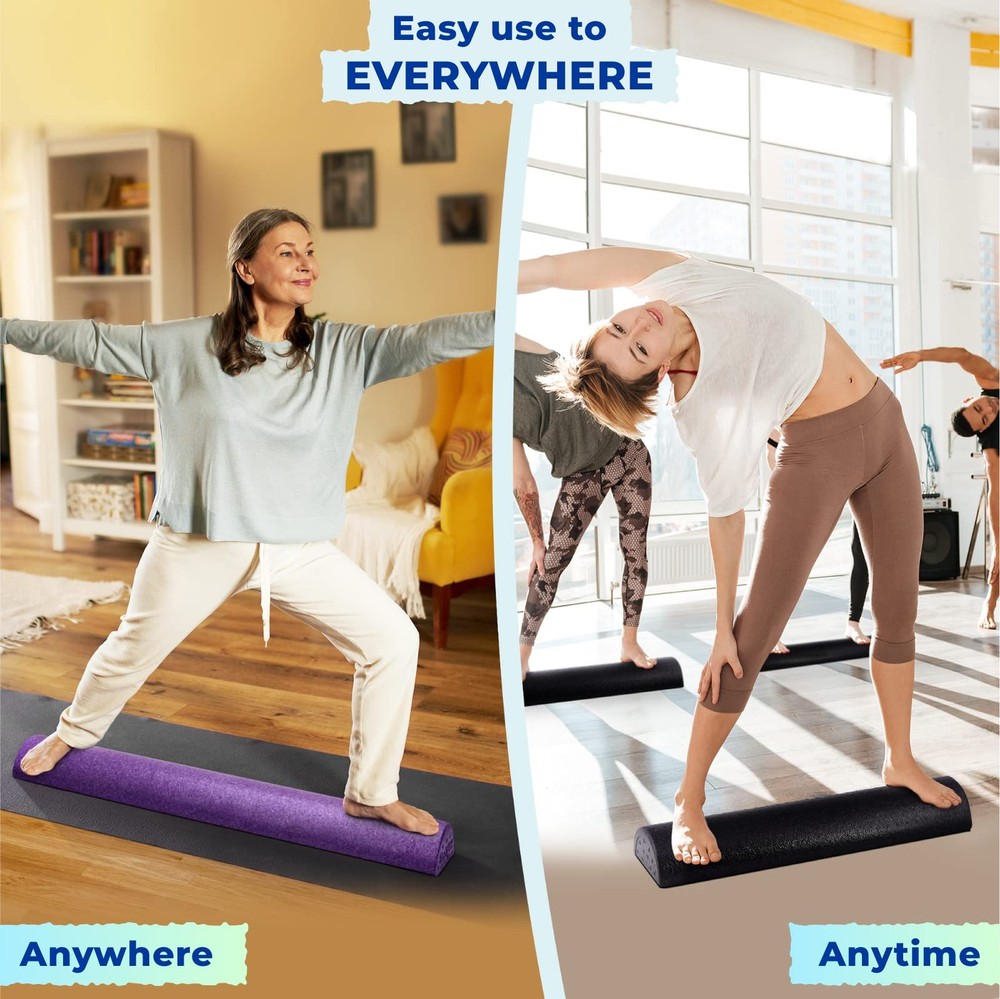 Yes4All High-Density EPP Half Round Back Roller Foam, roller, Black
