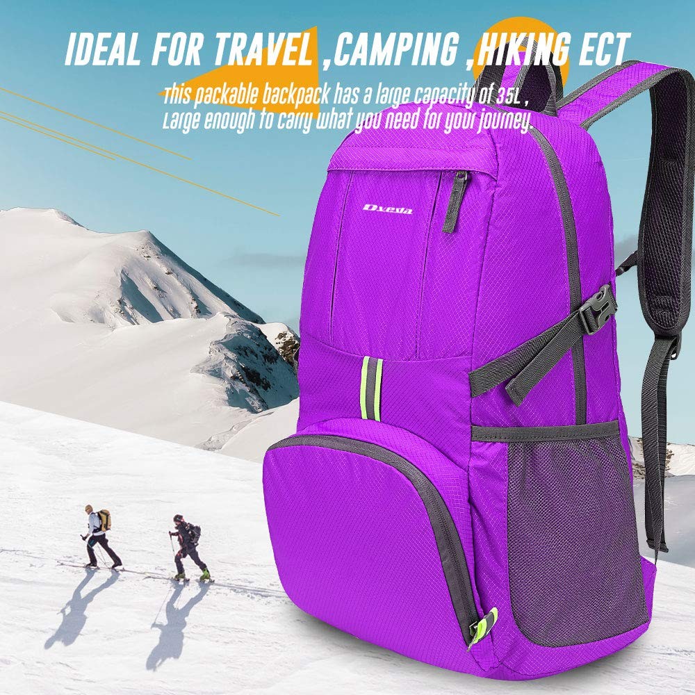 35L Lightweight Packable Backpack Waterproof Durable Hiking Travel Daypack