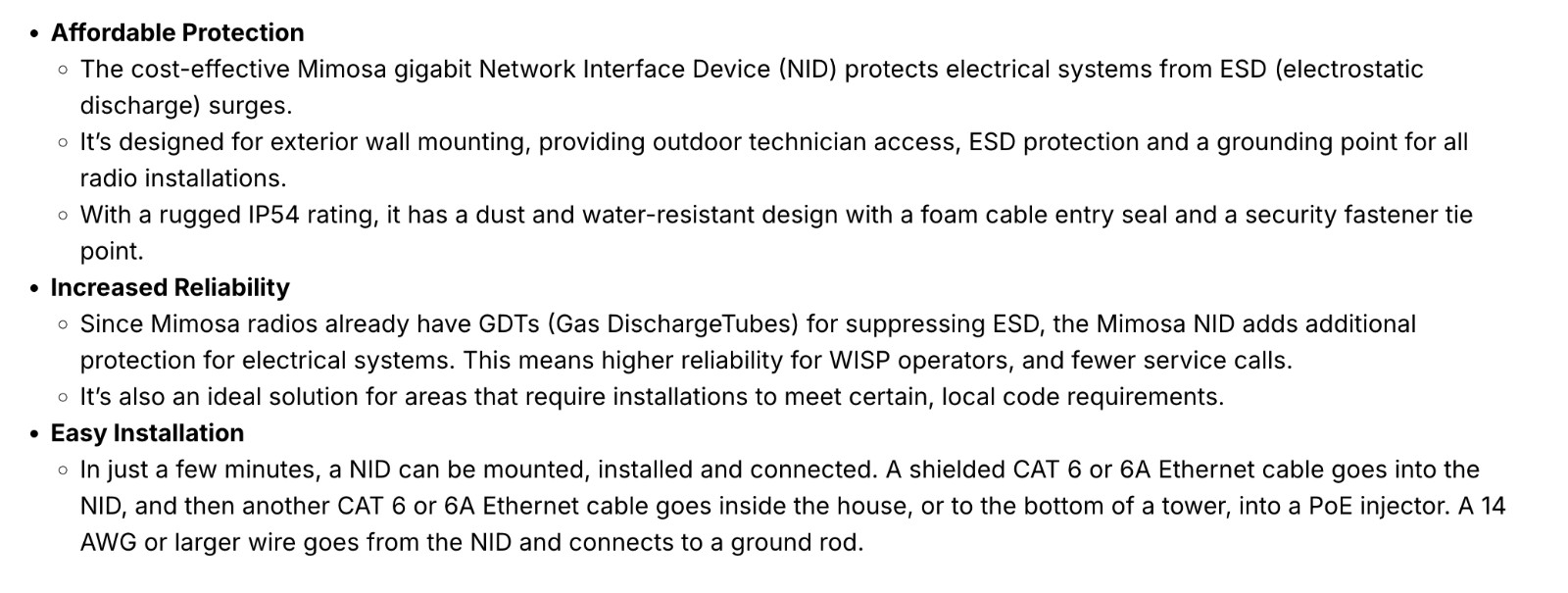 Lot of 12: Mimosa NID Gigabit Network Interface Device ESD Surge Protection used
