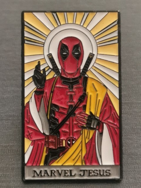 MARVEL JESUS DEADPOOL pin Badge Patch New High Quality