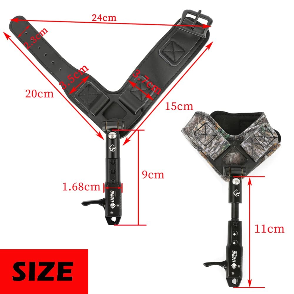 Archery Compound Bow Release Aids Trigger 360° Adjustable Wristband Release A...
