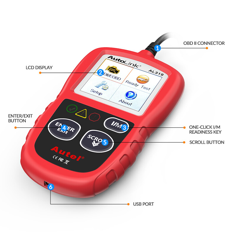 2026 Autel Autolink AL319 OBD2 CAN OBDII Car Code Reader Diagnostic Scanner Tool