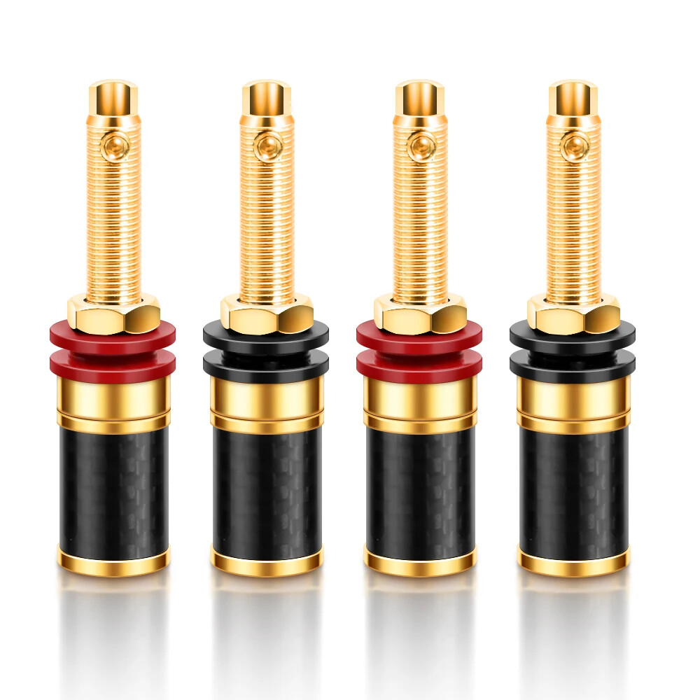 4PCS Speaker Binding Post Copper Female Jack Banana Connector Socket Terminals