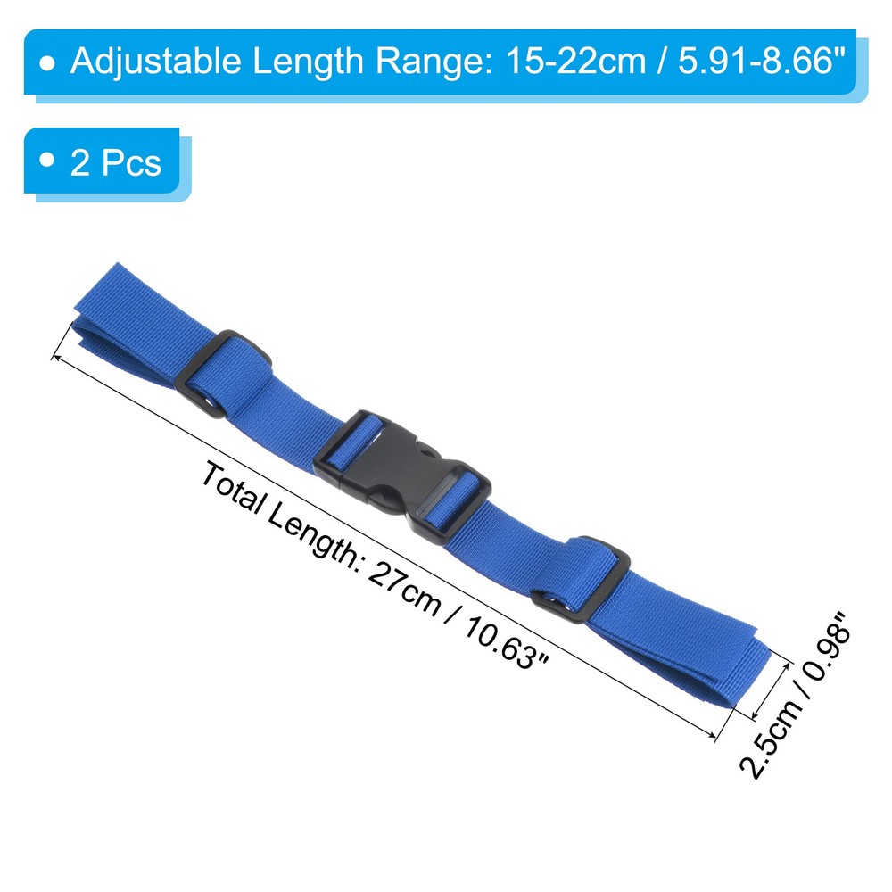 Backpack Chest Strap, 2 Pcs Adjustable Strap with Quick-Release Buckle, Blue