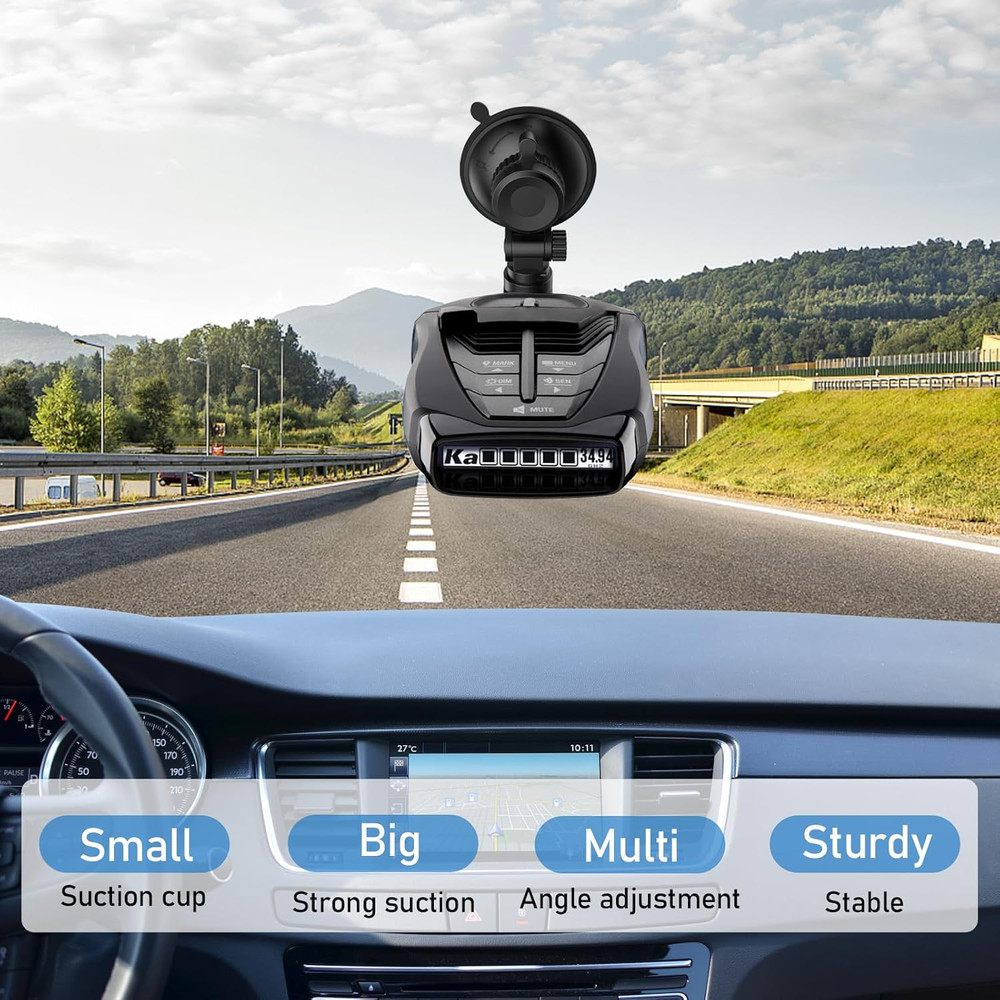 Cobra Radar Mount, Suction Cup Holder for Windshield & Dashboard, Compatible wit