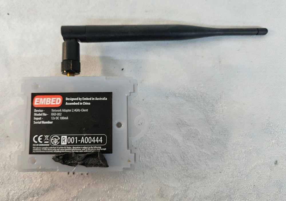 Embed 2.4ghz Network Adapter RAD-002 w Antenna WORKING