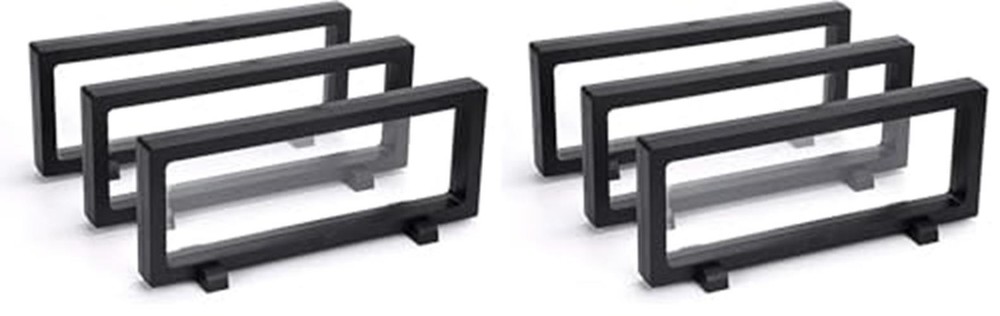 Skelang 3 Pcs 3D Floating Display Case, Black Display Stand Assorted Sizes