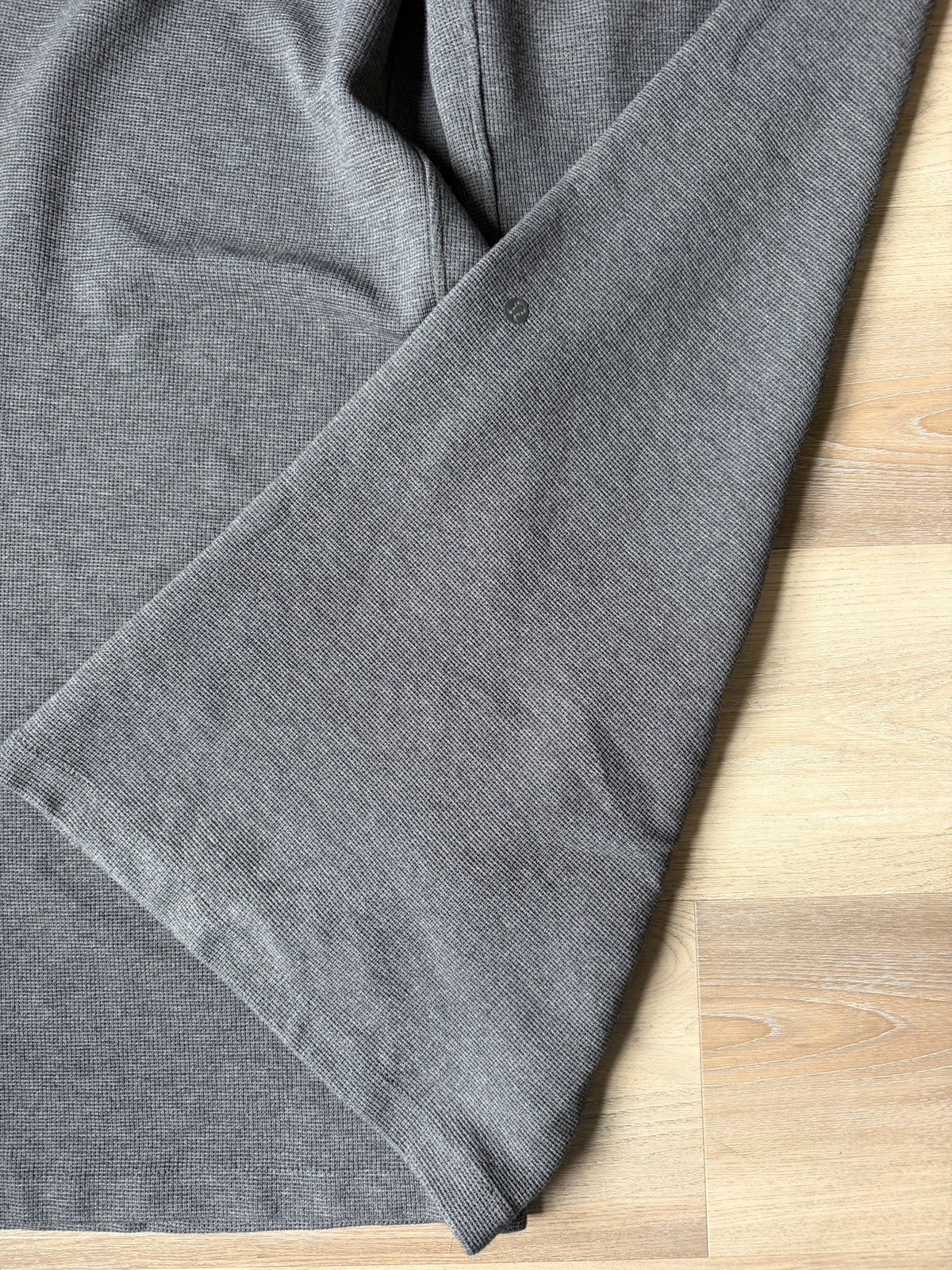 Lululemon Scuba Mid-Rise Wide-Leg Waffle Pant Heather Graphite Grey Sz L NWOT
