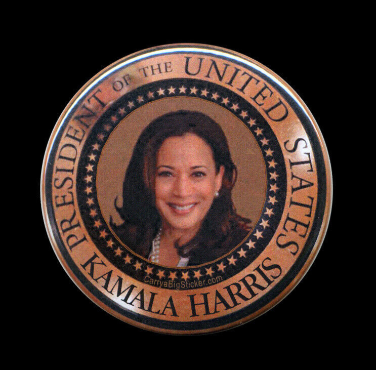 BUTTON Kamala Harris POTUS Presidential Seal 2.25-inch  Pinback Pin Large