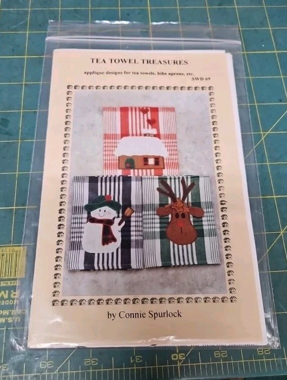 Tea Towel Treasures Pattern / Making Kit by Connie Spurlock - NEW