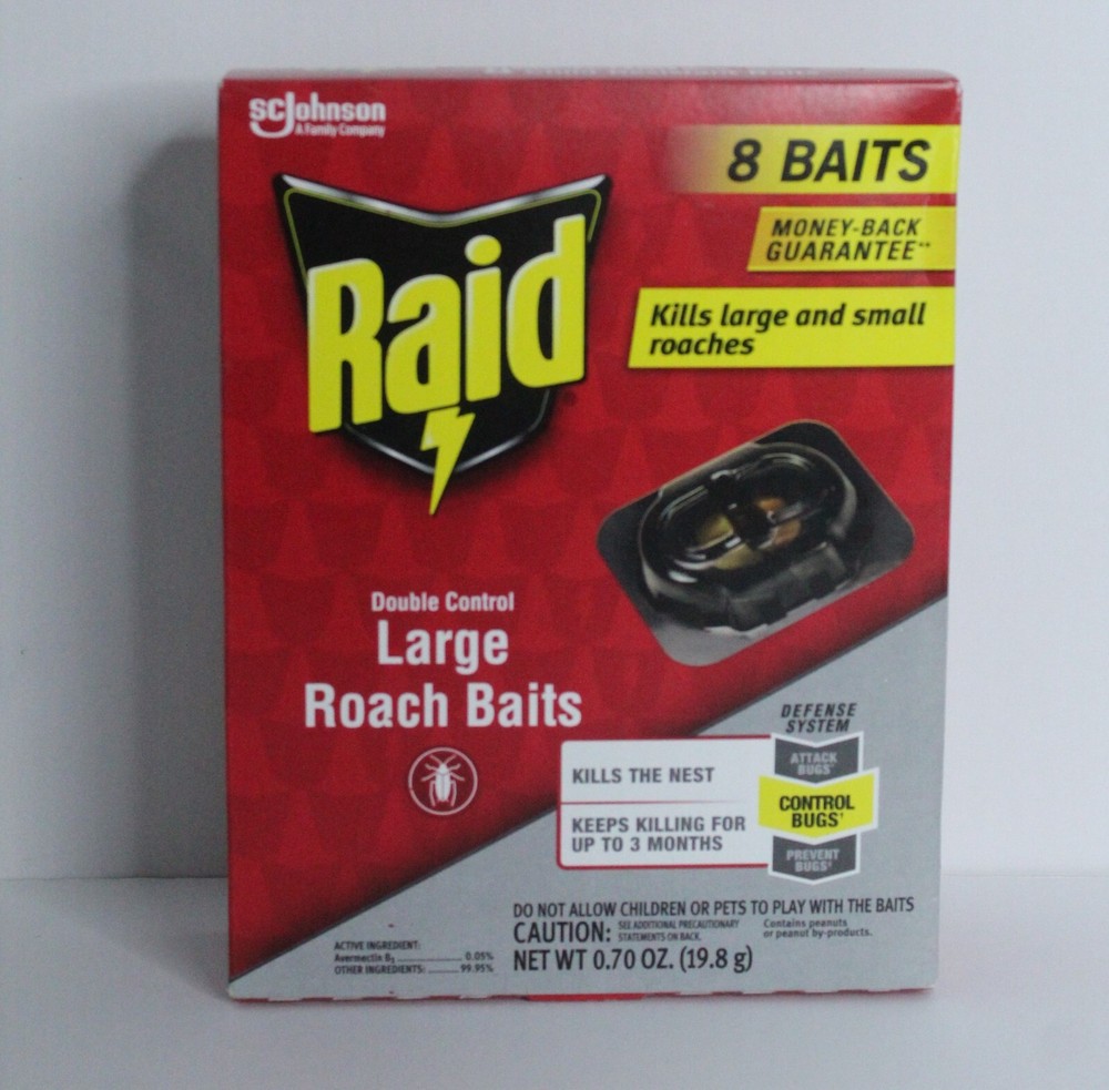 RAID Double Control Large Roach Baits 8 BAITS New In Unopened Box