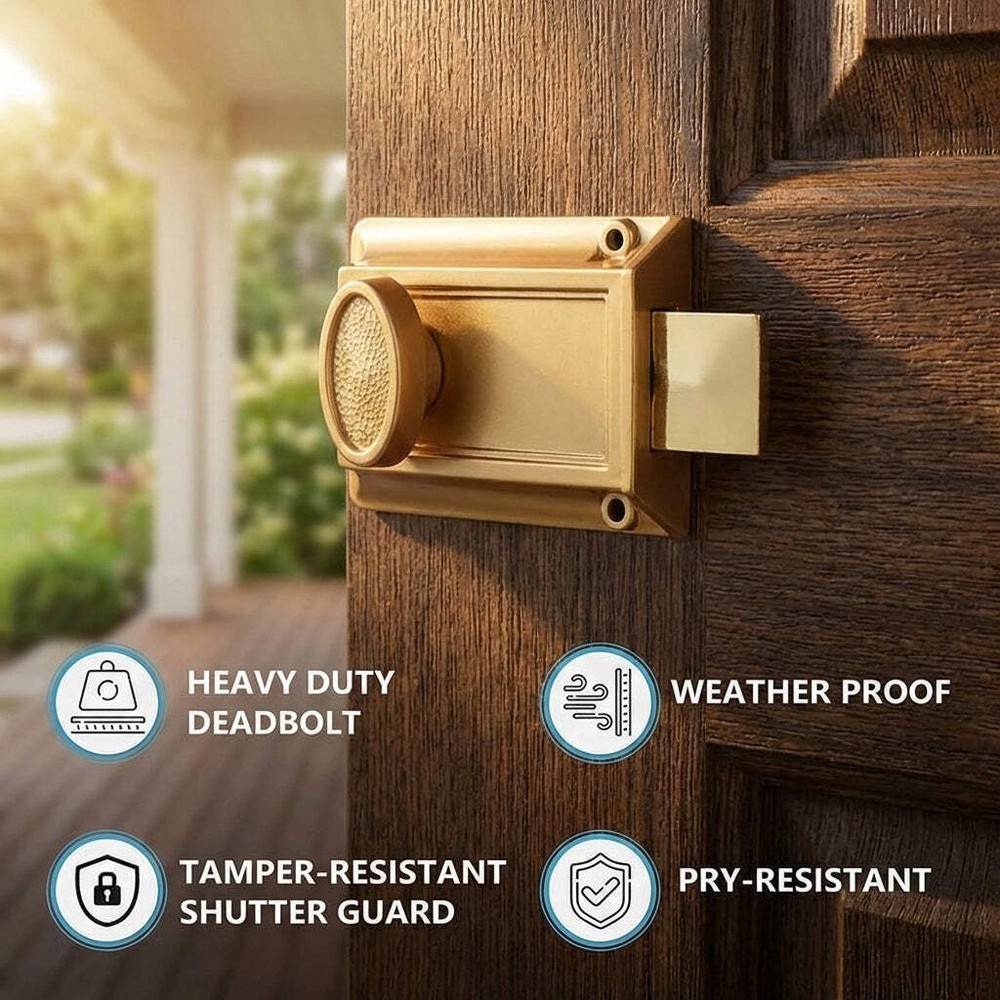 Bronze Single Cylinder Deadbolt Lock with 5-Pin Keyed Security