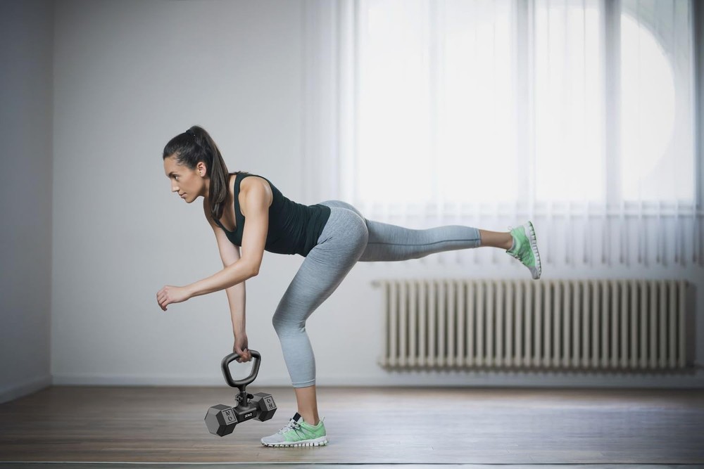 Convert Dumbbells into Kettlebell by – Adjustable Weights & Up to 220LB Capac...