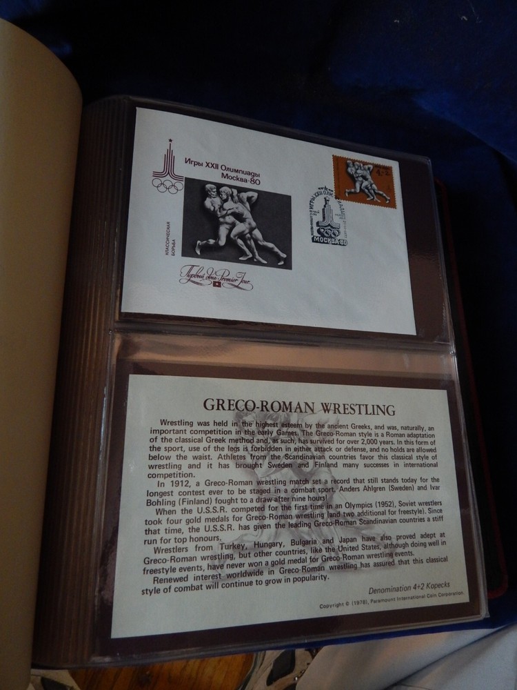 Olympics '80 Russia USSR stamp album 79 FDC sheets COMPLETE w/ Dust cover