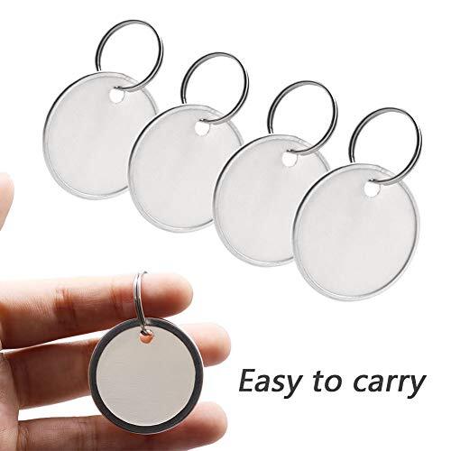 Paper Key Tags - 100 Pack Paper Key ID Label Name Tags with Split Ring, Keychain