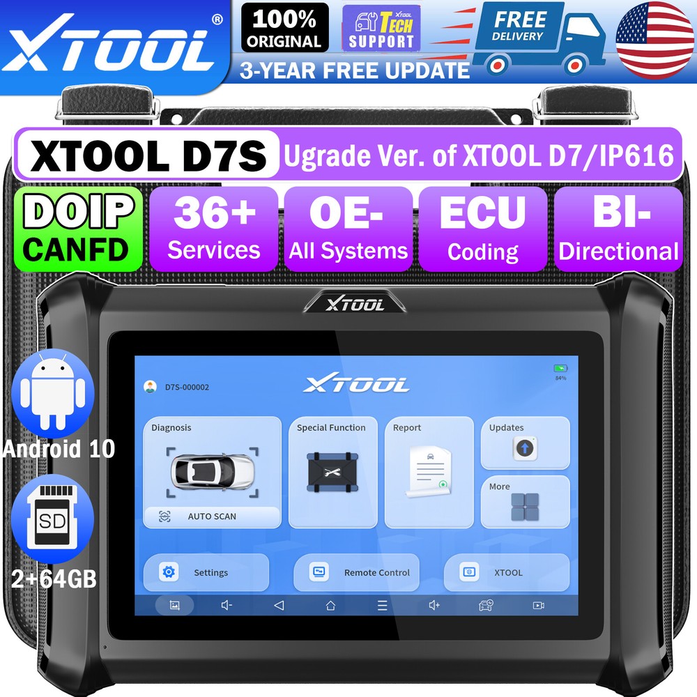 XTOOL D7S NEWEST CANFD/DOIP Bidirectional Scanner Key Programmer All System Scan