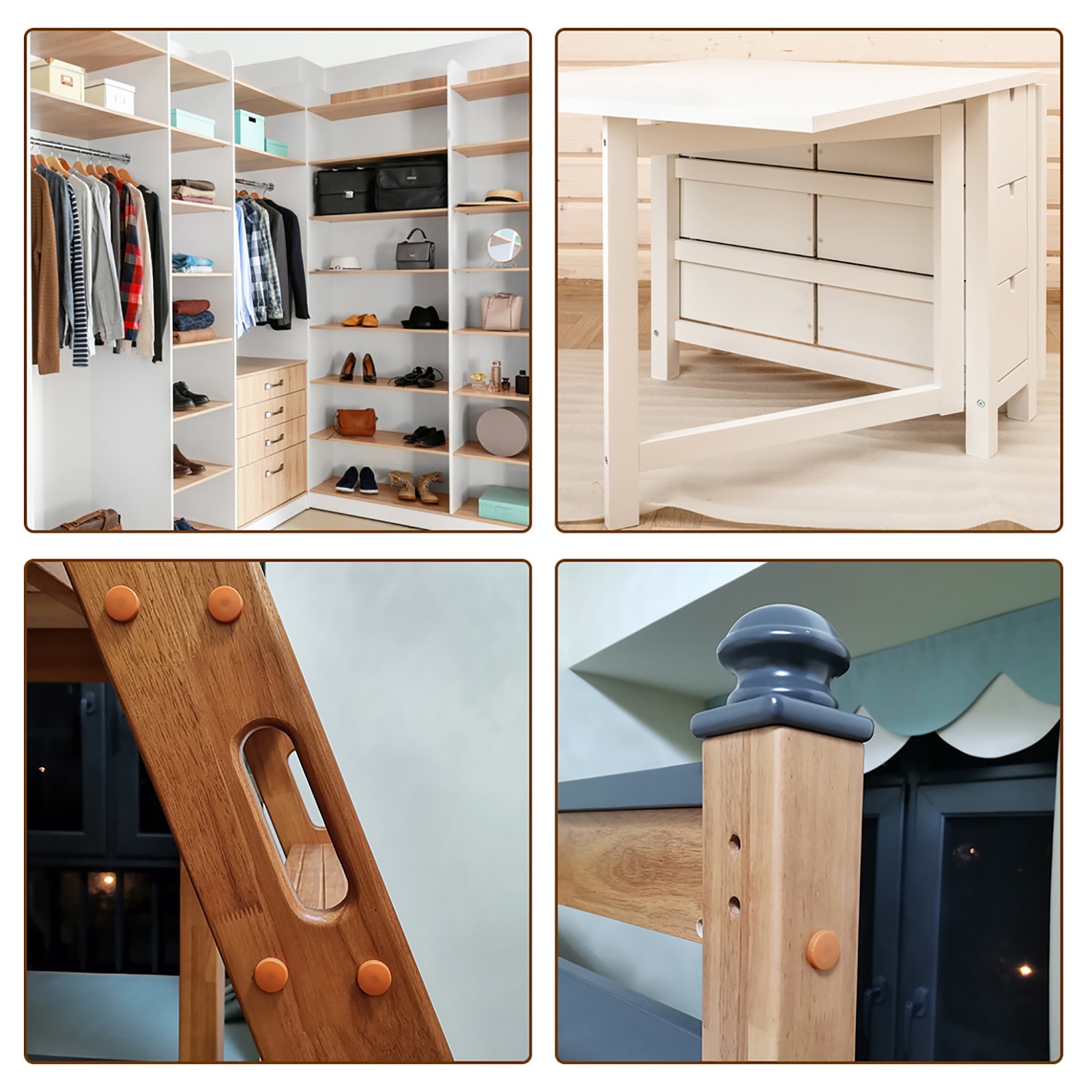 36Pack 19mm(3/4") Plastic Hole Plugs Panel Flush Type Knockout Brown