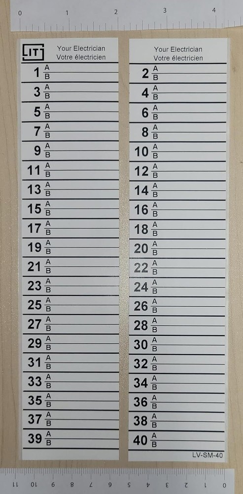 LV Siemens Electrical Breaker Panel Directory Label DIRBLK (40 Circuits 2 Pack)