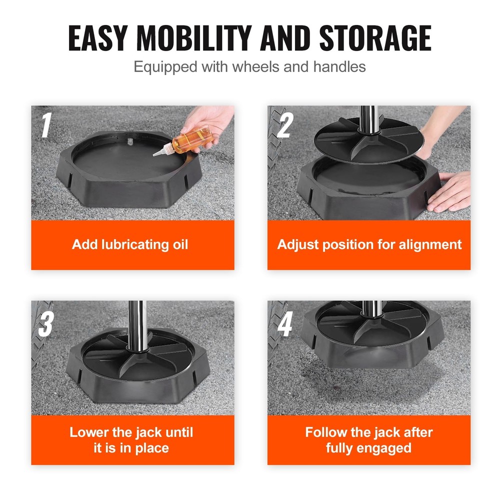 KFFKFF RV Stabilizing Pads, 9" Circular Base, Fixed Jack Supports Durable Rubber