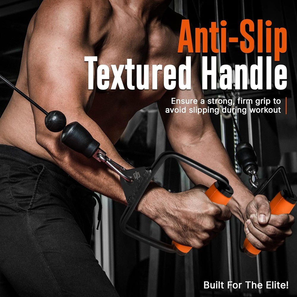 Single D Row Handle Cable Attachment- Non-Slip Handle for Weight Workout