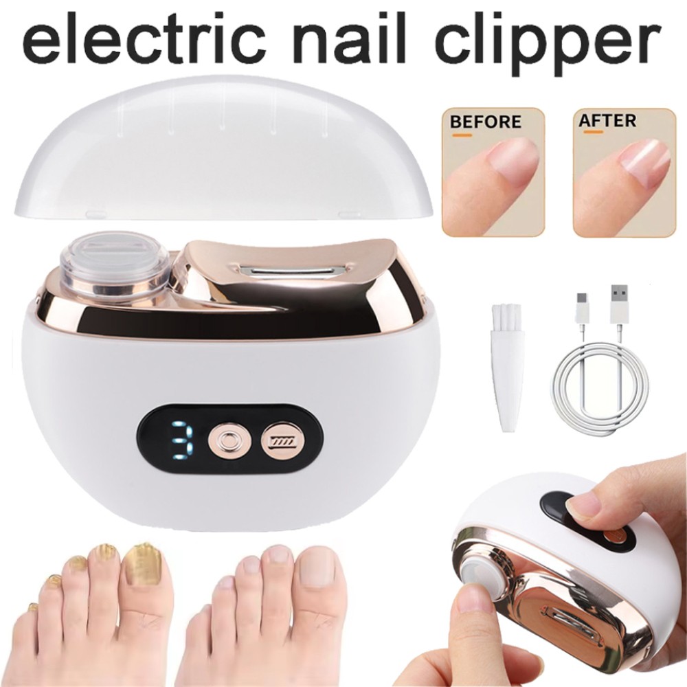 Automatic Electric Toe Nail Clippers Trimmer LED Light with 3 Adjustable Speeds