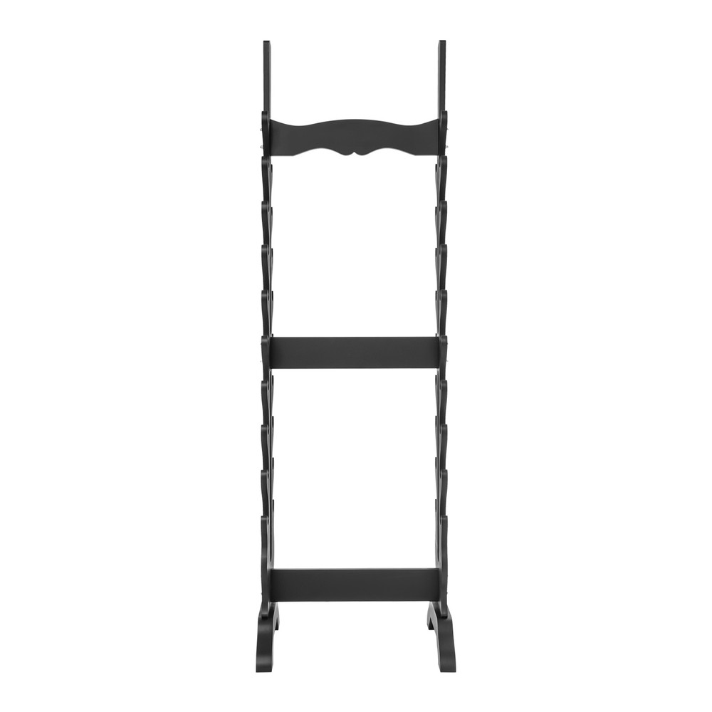 Black Sword Rack Display Mount - Floor Standing Medieval Display Decor Rack
