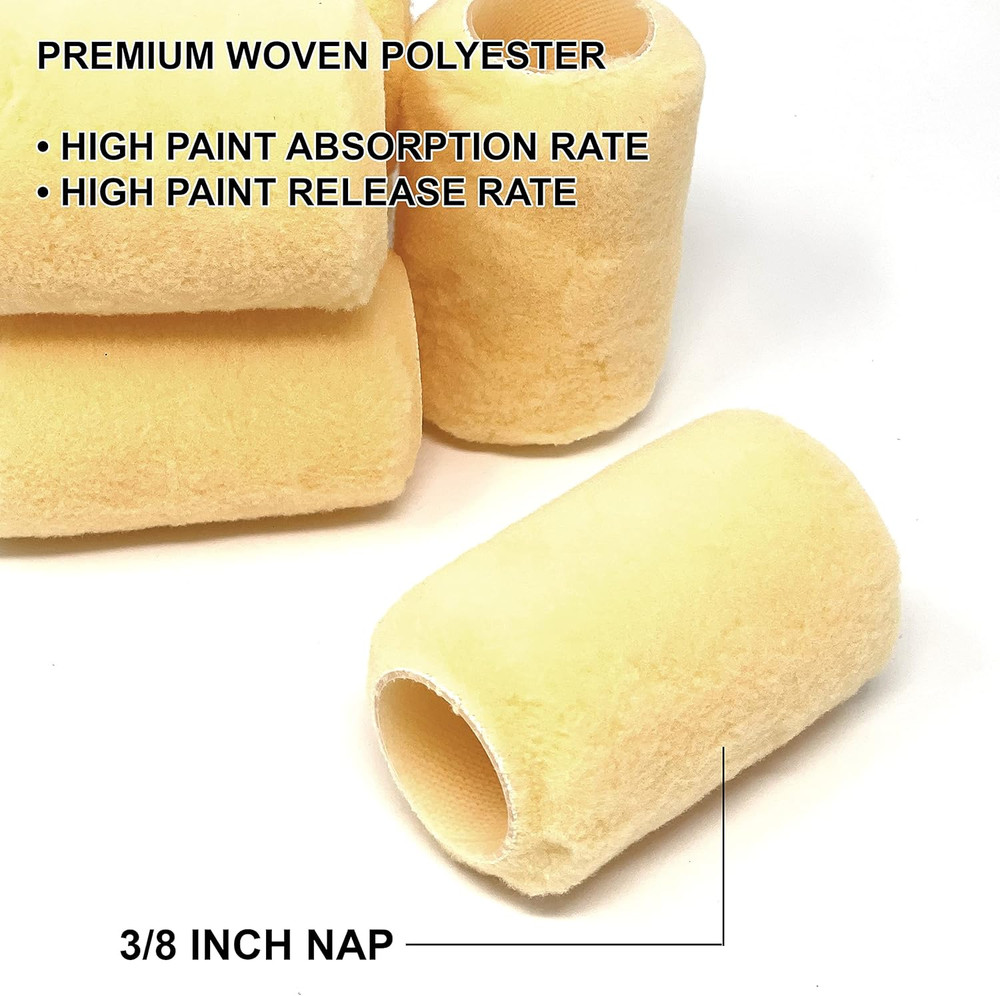 6-Piece 4 Inch Shedless Roller Covers with Roller Frame - TH10307