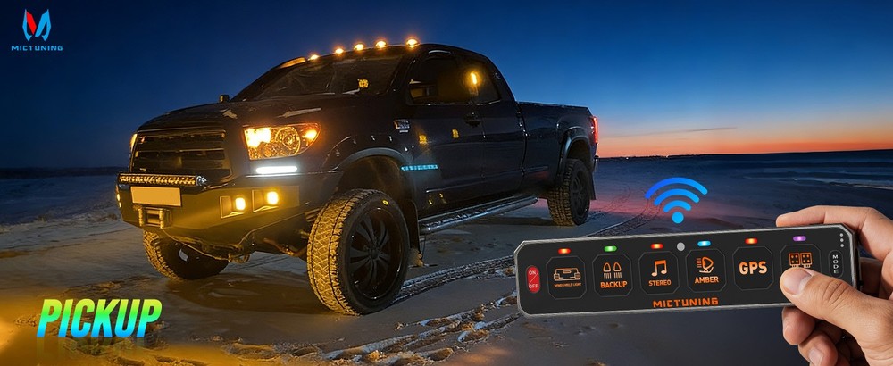 MICTUNING MS600 Wireless 6 Gang LED Touch Switch Panel Slim Circuit Relay System