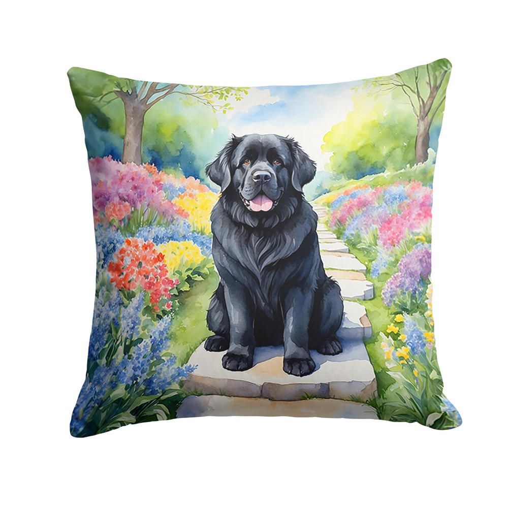 Newfoundland Black Spring Garden Path Throw Pillow