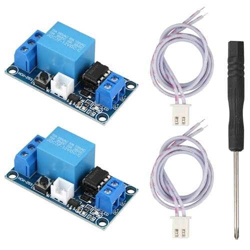 2Pcs 12V Latching Relay Module Single Bistable Push to Start and Stop