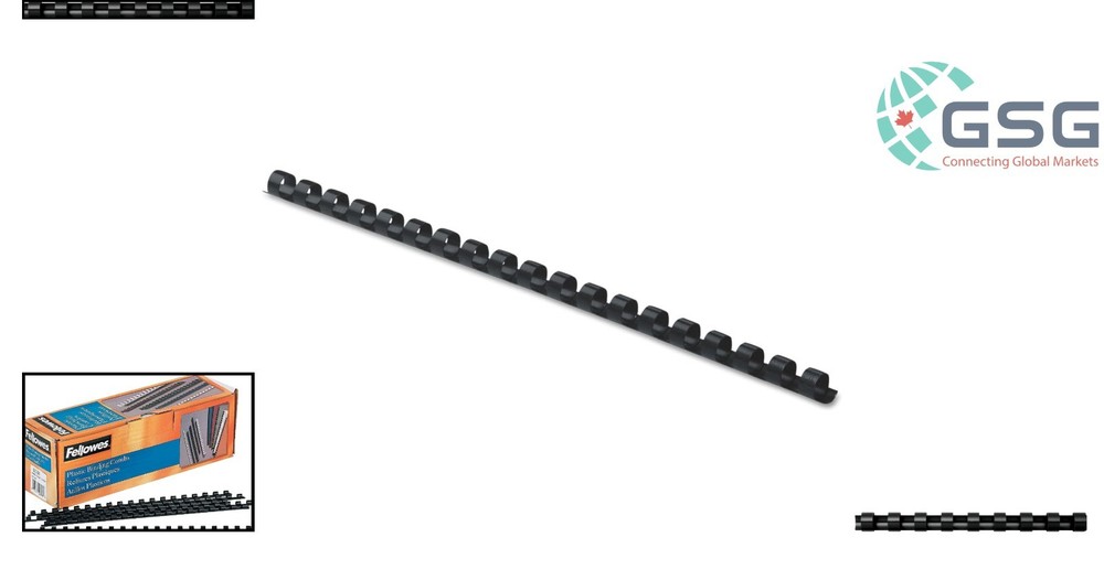 BLACK PLASTIC COMBS 1/4" - 100 PACK FOR PROFESSIONAL DOCUMENT BINDING