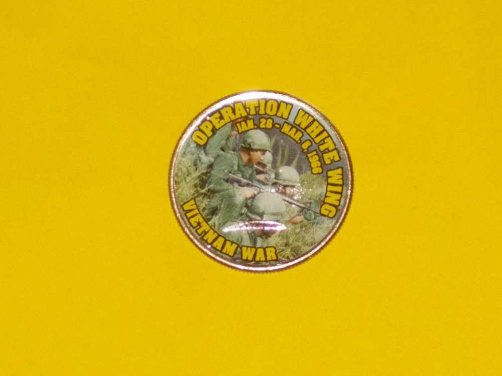 Colorized Kennedy Half Dollar - Vietnam War - Operation White Wing K128